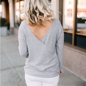 NWT J.Crew Reversible V-back long-sleeve tunic